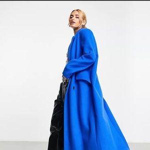 ASOS Design smart dad coat in cobalt